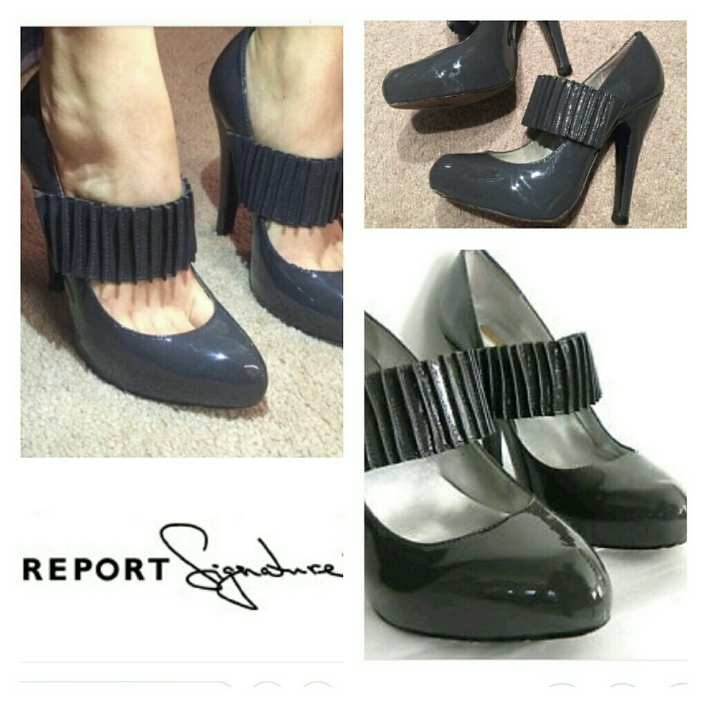 Report Signature Patent Grey Mary-Jane Heels